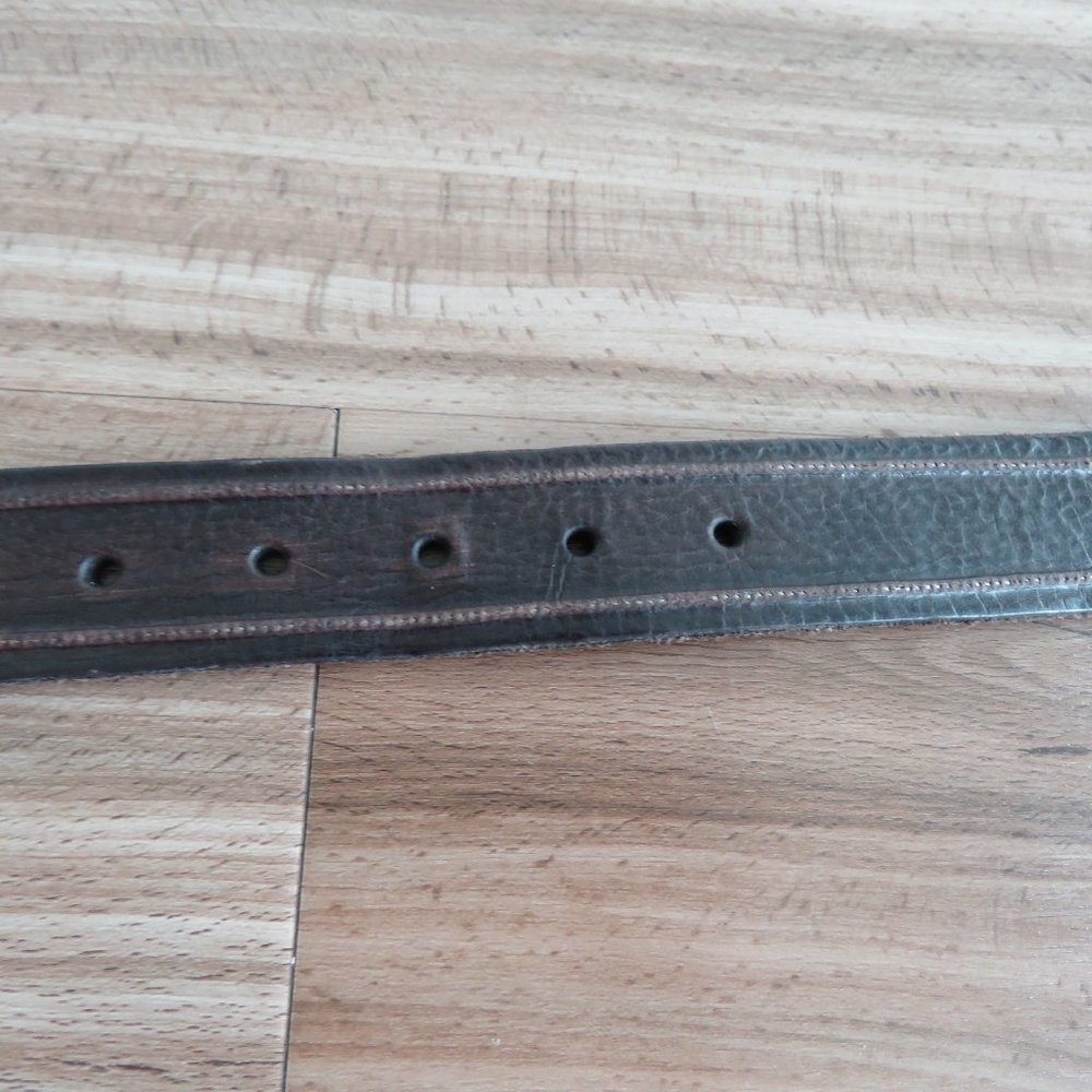 JOHN VARVATOS Men's Studded Brown Leather Belt - Size 34/85 - Picture 4 of 10